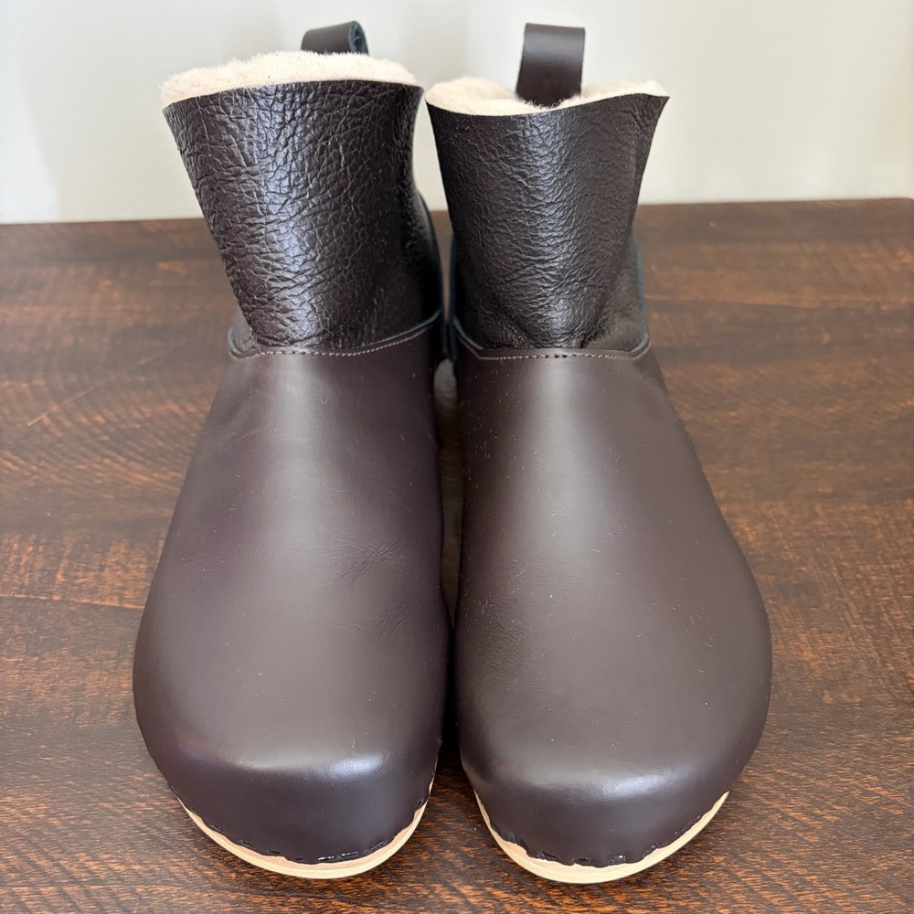 No. 6 Low Shearling Clog Boot Java Dark Brown - image 8